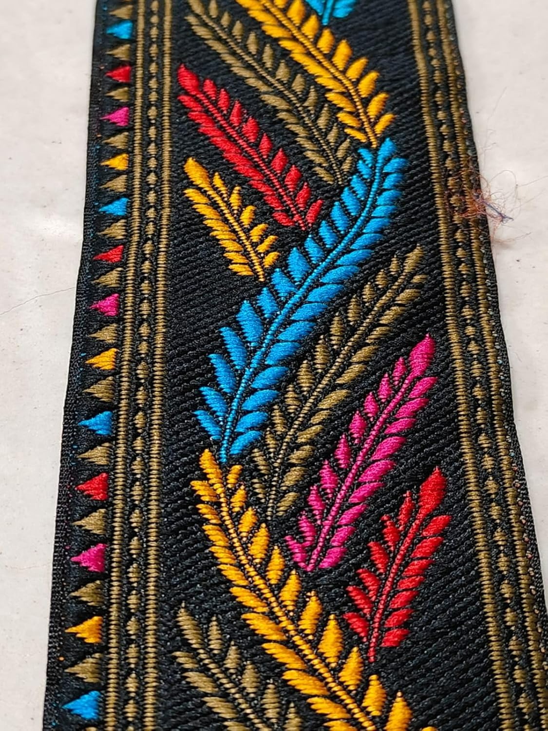 Multicolor Polyester & Metallic Thread Premium & Elegant Lace (9 Mtrs) - Image 3