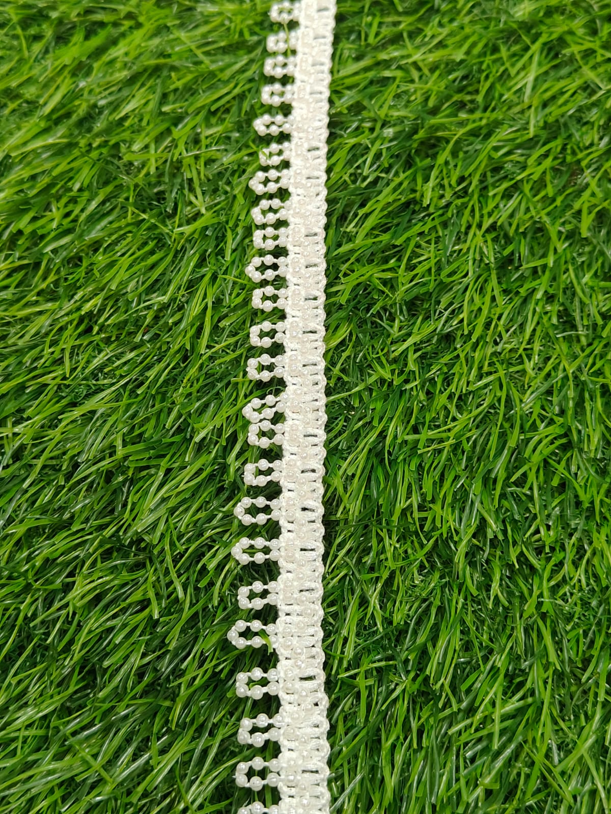 New White Moti Lace In 9 Meters Length. - Image 8