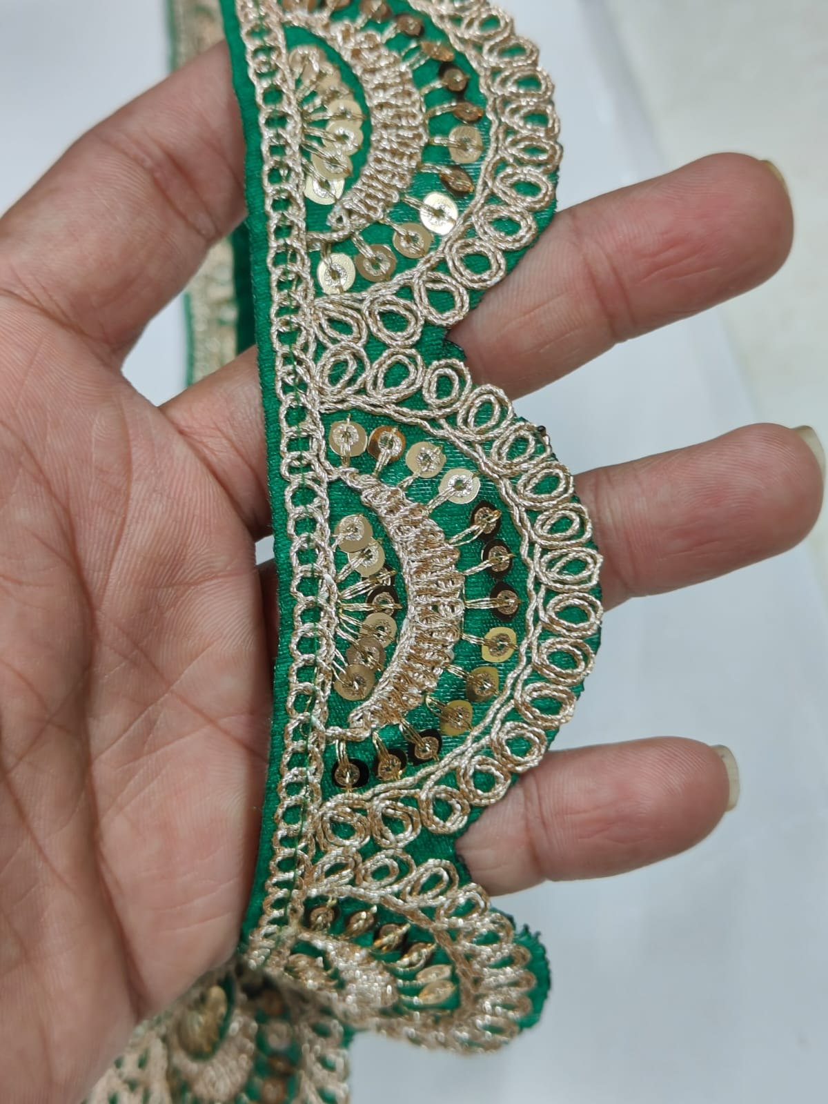 JOLLY COUNTER PRESANT A NEW EMBRODARY GREEN COLOR LACE IN 1.5 INCH SIZE AND 9 METTER LENGTH - Image 7