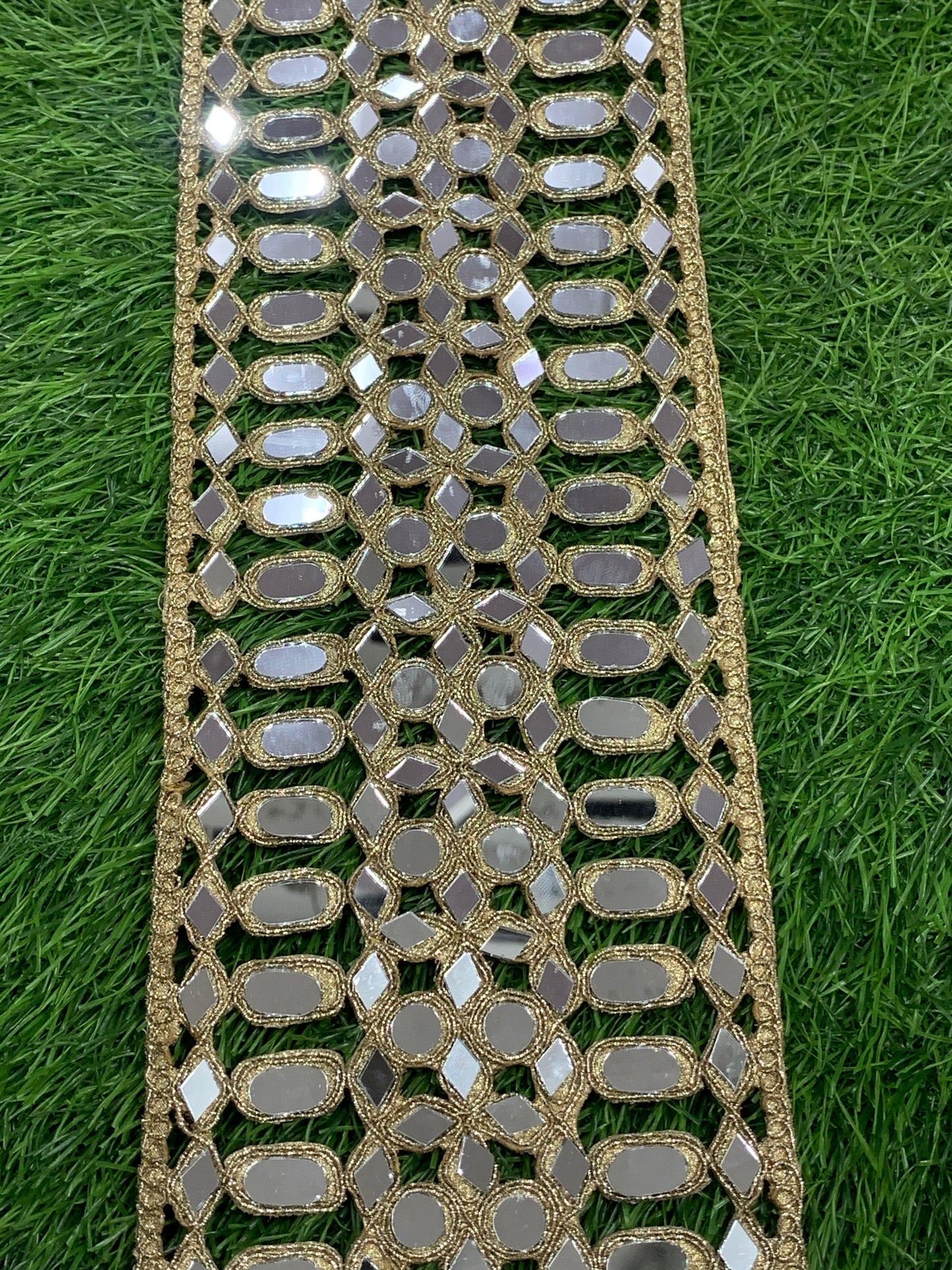 Golden Mirror Lace for Saree