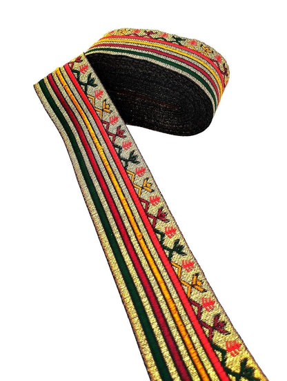 Multicolor Polyester & Metallic Thread Premium & Elegant Lace  (9 Mtrs) - Image 2