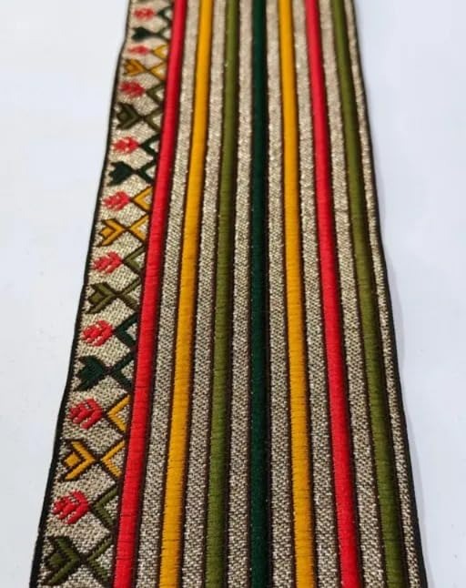 Multicolor Polyester & Metallic Thread Premium & Elegant Lace  (9 Mtrs) - Image 1
