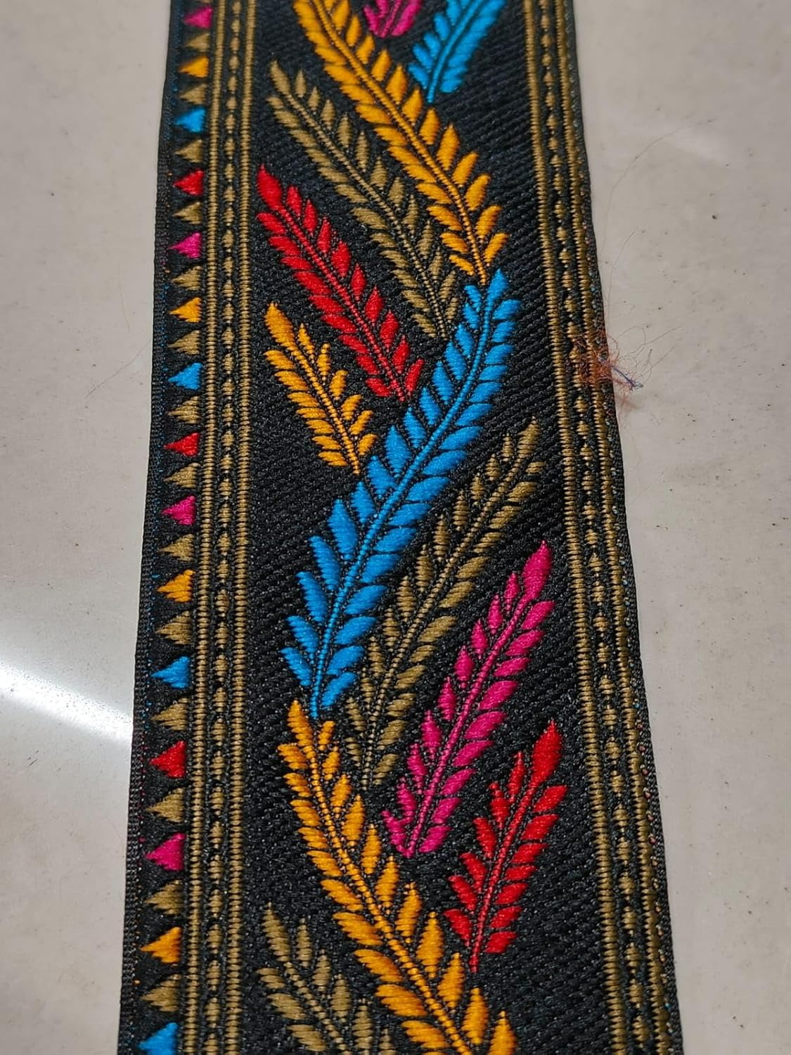 Multicolor Polyester & Metallic Thread Premium & Elegant Lace  (9 Mtrs) - Image 1