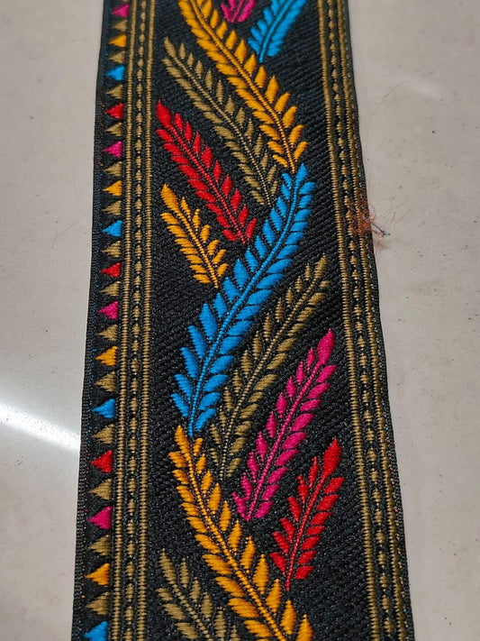 Multicolor Polyester & Metallic Thread Premium & Elegant Lace  (9 Mtrs) - Image 1