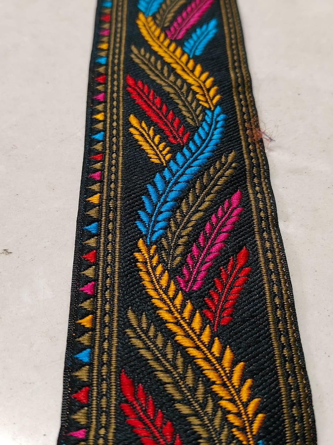 Multicolor Polyester & Metallic Thread Premium & Elegant Lace  (9 Mtrs) - Image 2