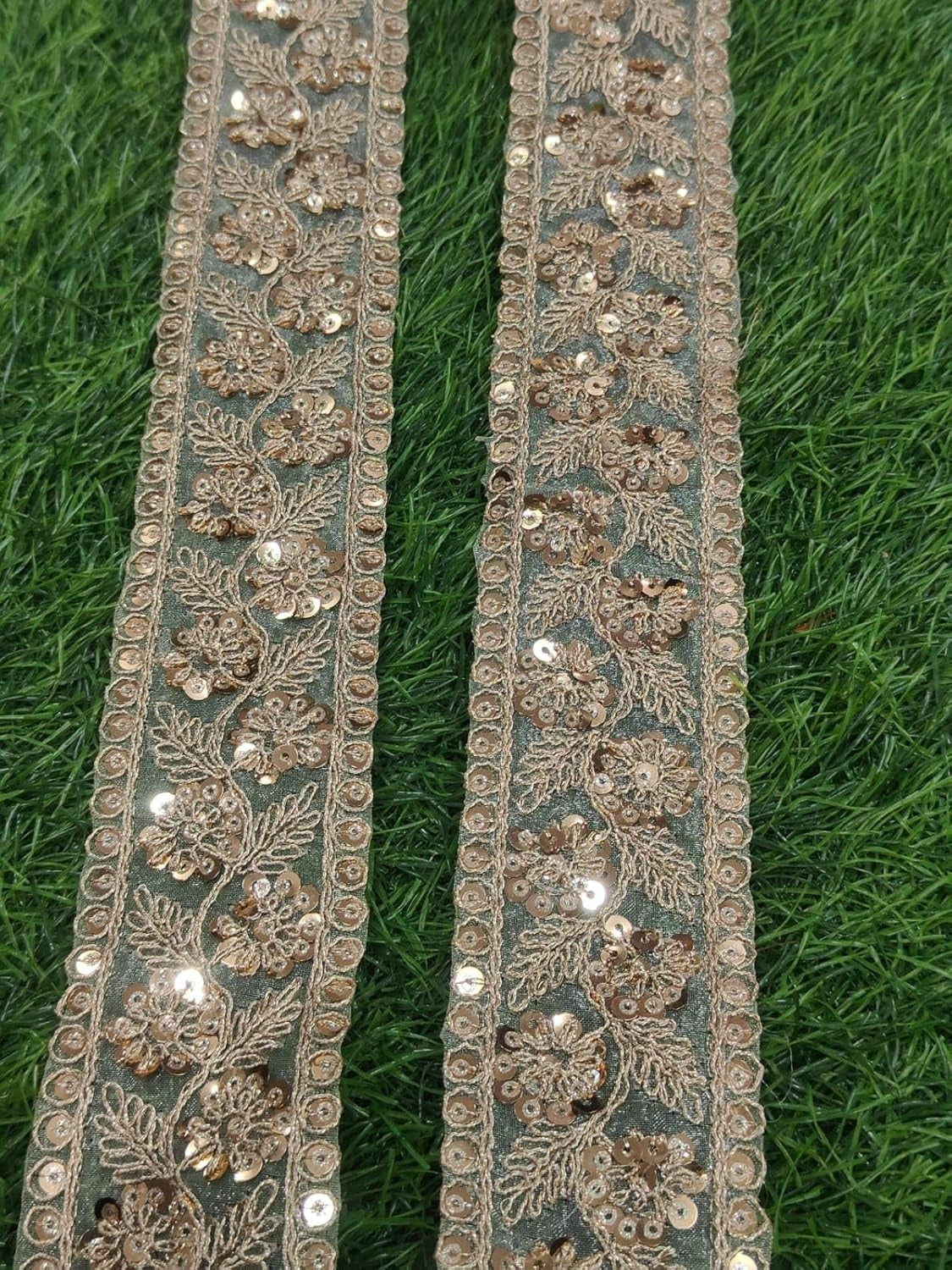White Polyester & Metallic Thread Premium & Elegant Lace  (9 Mtrs) - Image 5