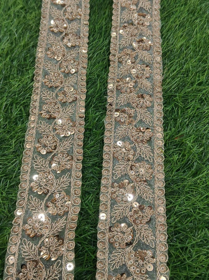 White Polyester & Metallic Thread Premium & Elegant Lace  (9 Mtrs) - Image 4