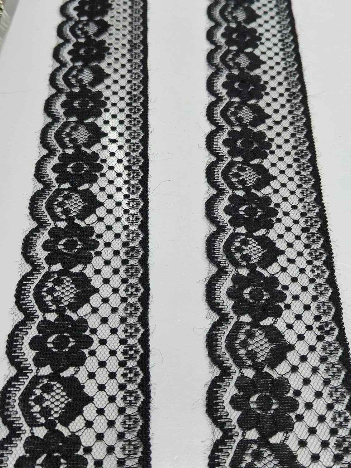 Black Polyester & Metallic Thread Premium & Elegant Lace  (9 Mtrs) - Image 1
