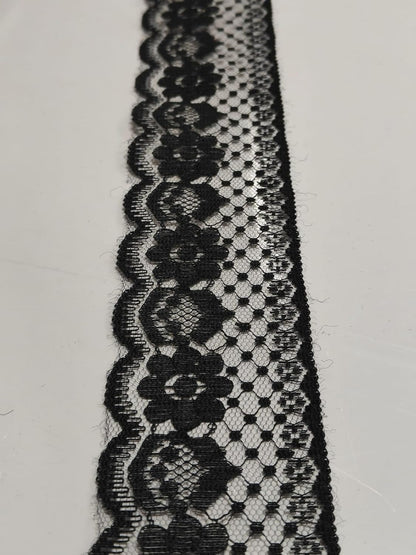 Black Polyester & Metallic Thread Premium & Elegant Lace  (9 Mtrs) - Image 2