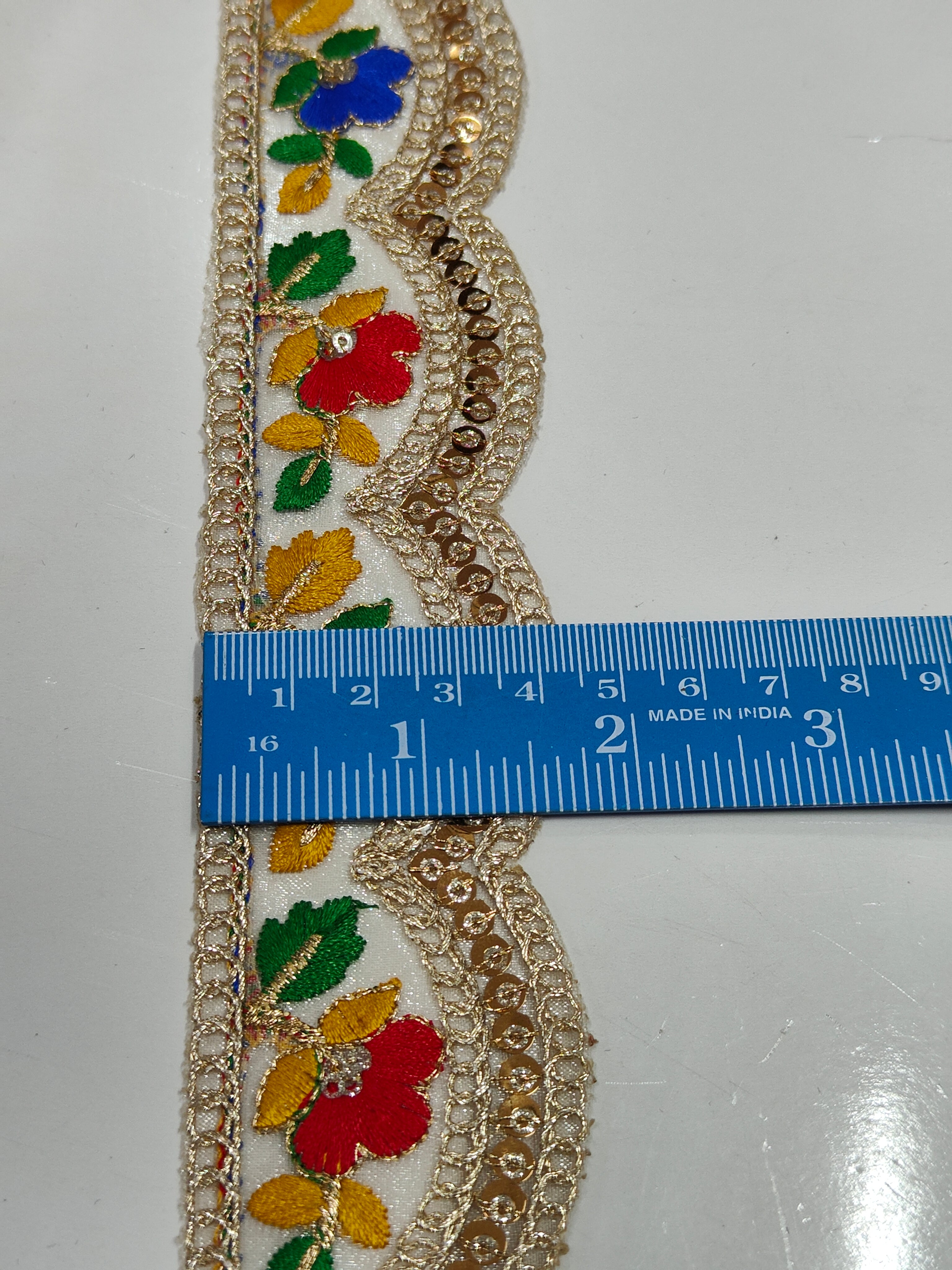 Golden and Flower Lace for Saree