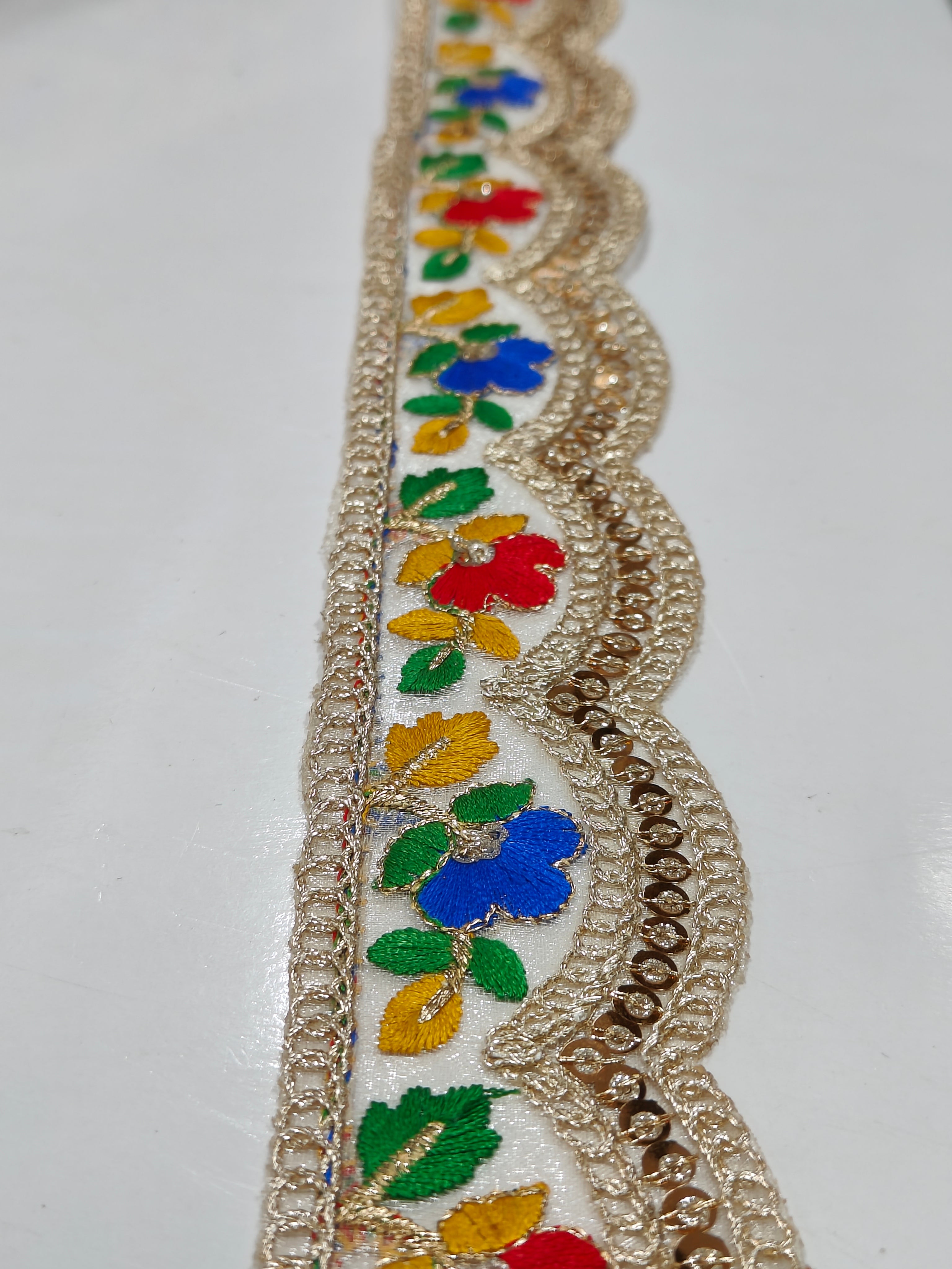 Golden and Flower Lace for Saree