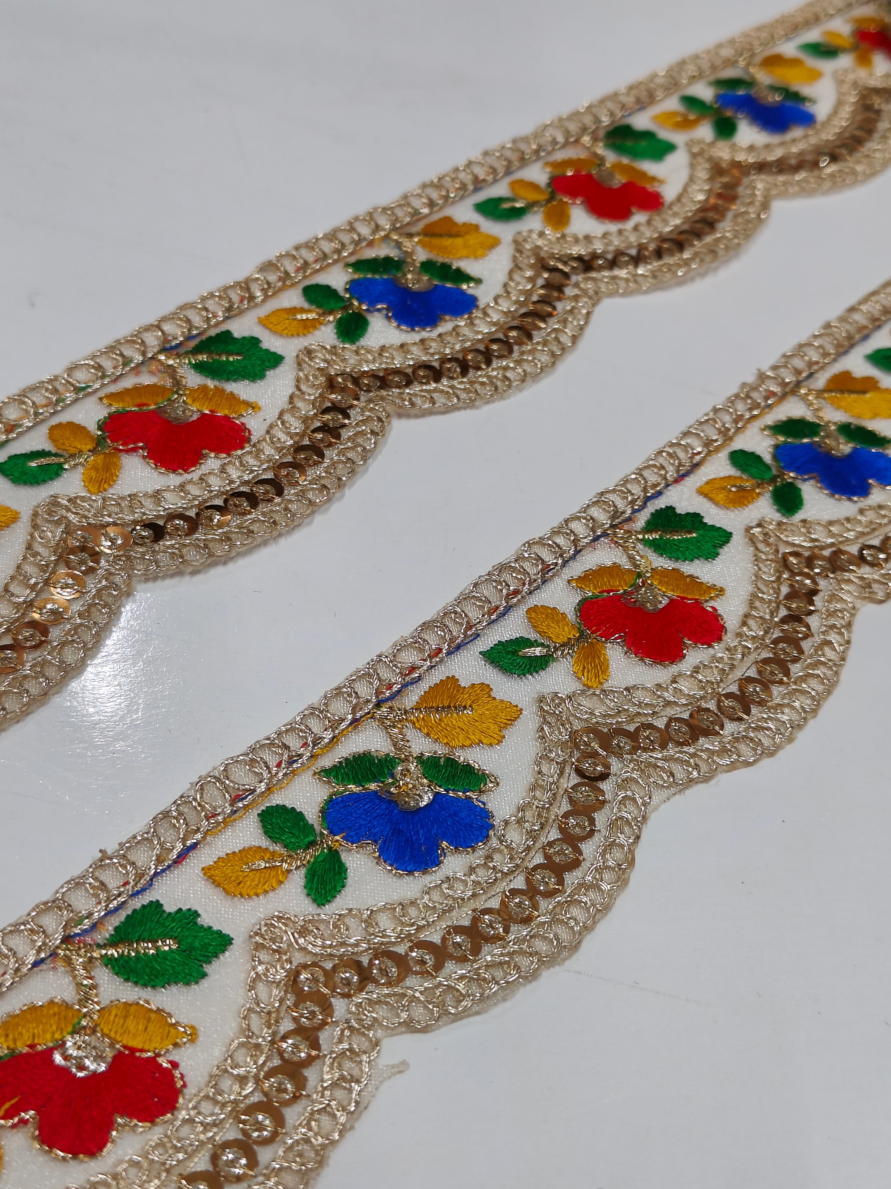 Golden and Flower Lace for Saree