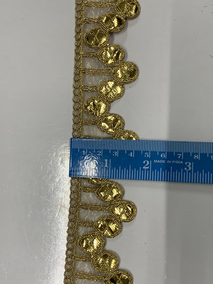 A New Embroidery Lace In Silver With Gota Goli In 1.75 Inch Size And 9 Mtrs Length. - Image 6