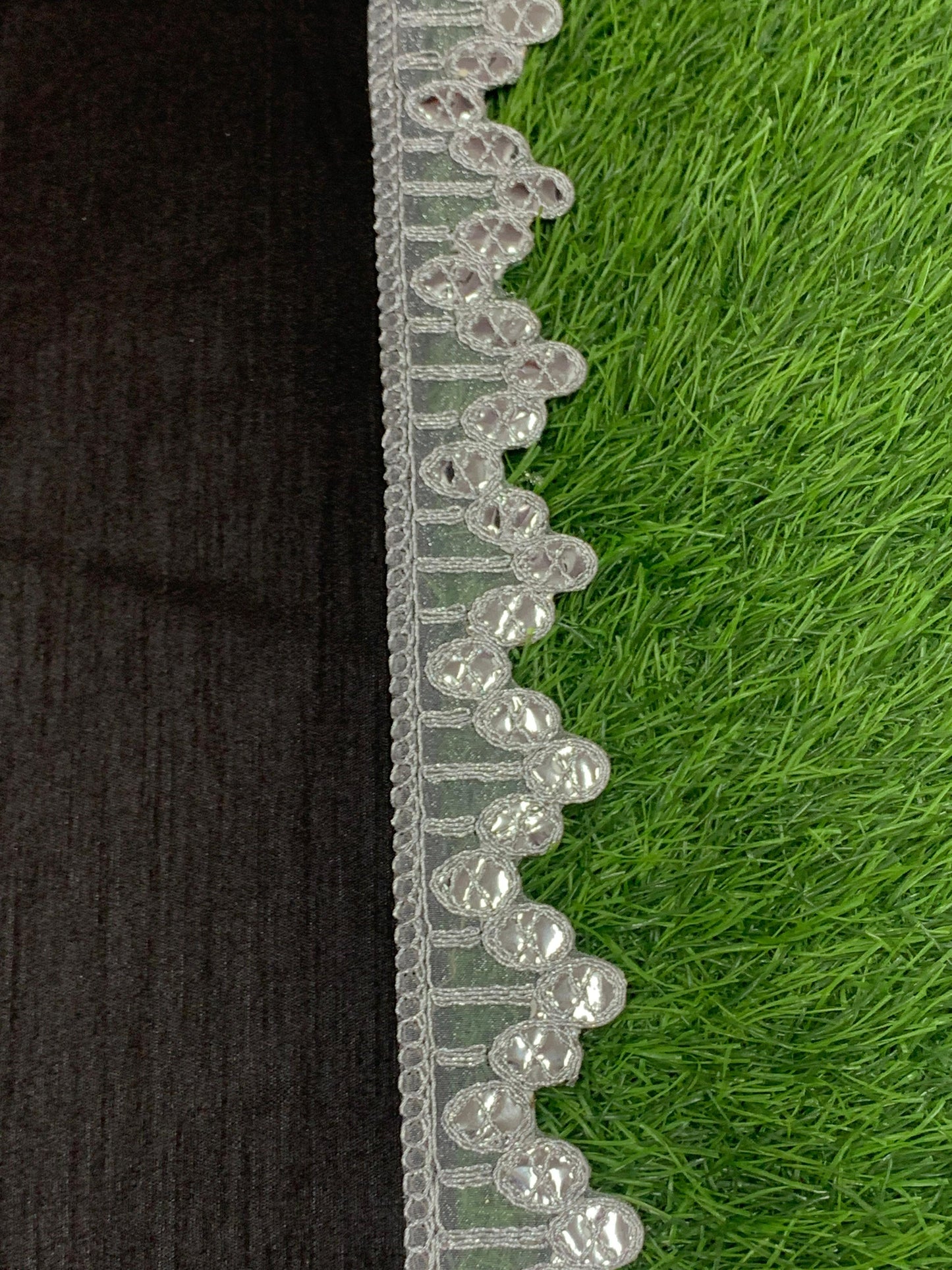 A New Embroidery Lace In Silver With Gota Goli In 1.75 Inch Size And 9 Mtrs Length. - Image 2