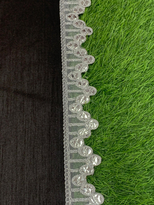 A New Embroidery Lace In Silver With Gota Goli In 1.75 Inch Size And 9 Mtrs Length. - Image 2