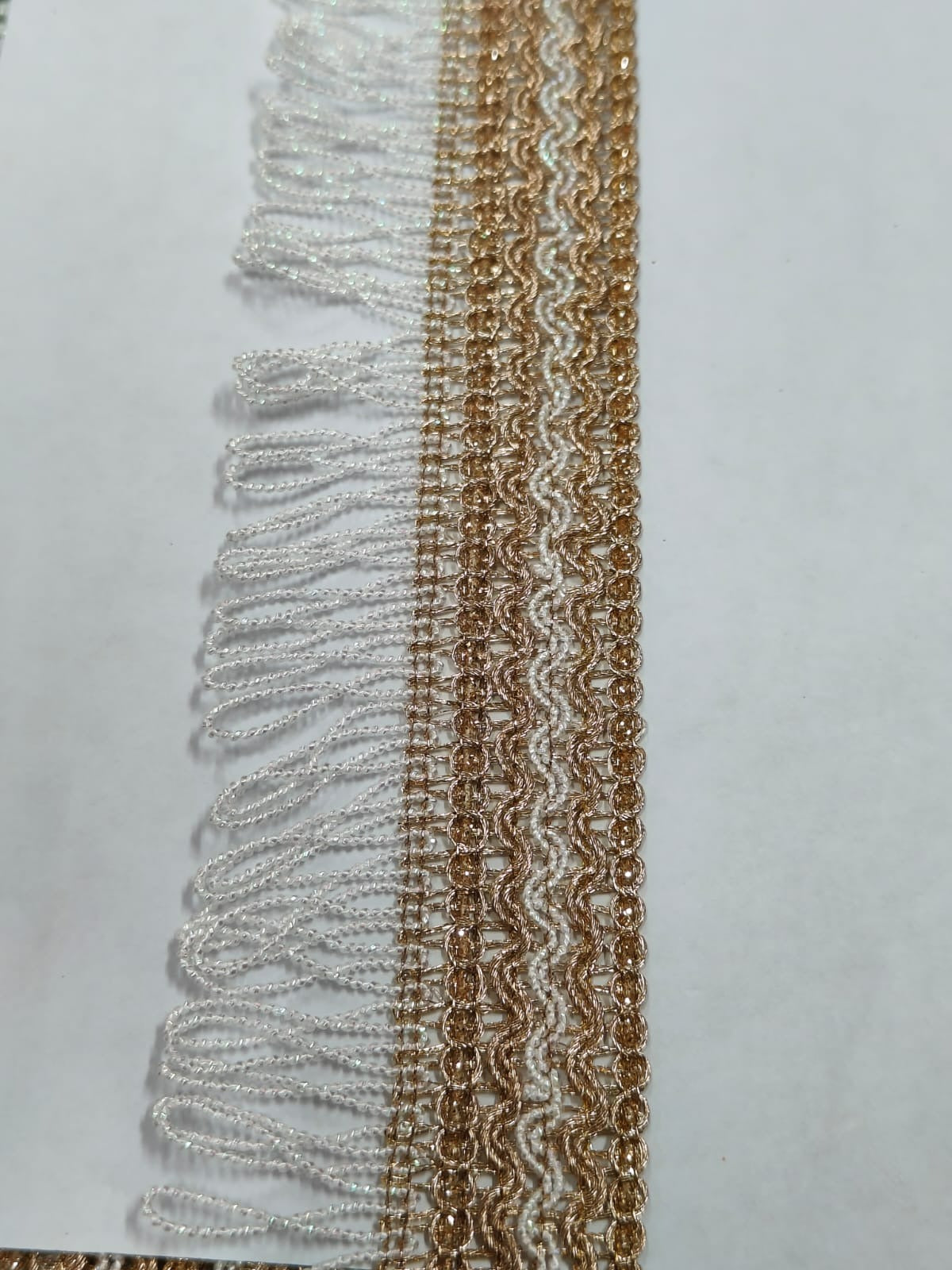 New Lace In Anmol Color With White Dori  9 Meters Length And 1.5 Inch Size. - Image 2