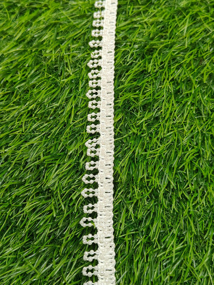 New White Moti Lace In 9 Meters Length. - Image 8