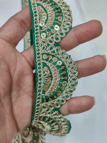 JOLLY COUNTER PRESANT A NEW EMBRODARY GREEN COLOR LACE IN 1.5 INCH SIZE AND 9 METTER LENGTH - Image 7