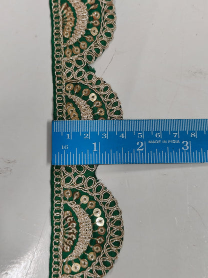 JOLLY COUNTER PRESANT A NEW EMBRODARY GREEN COLOR LACE IN 1.5 INCH SIZE AND 9 METTER LENGTH - Image 5