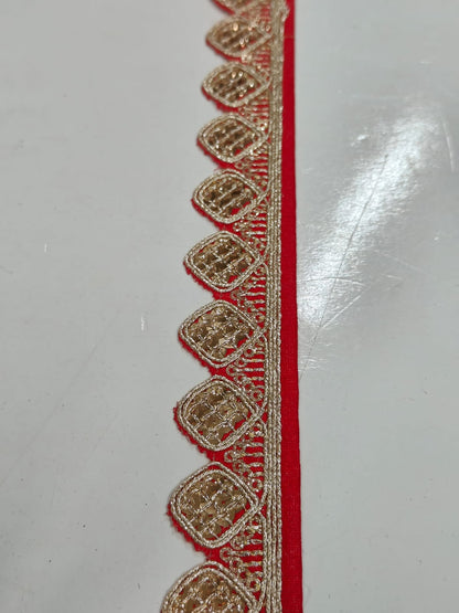 JOLLY COUNTER PRESANT A NEW LACE IN EMBRODARY WITH SEQUANCE IN RED COLOR AND 1.25 INCH SIZE IN 9 MEETER LENGTH. - Image 7