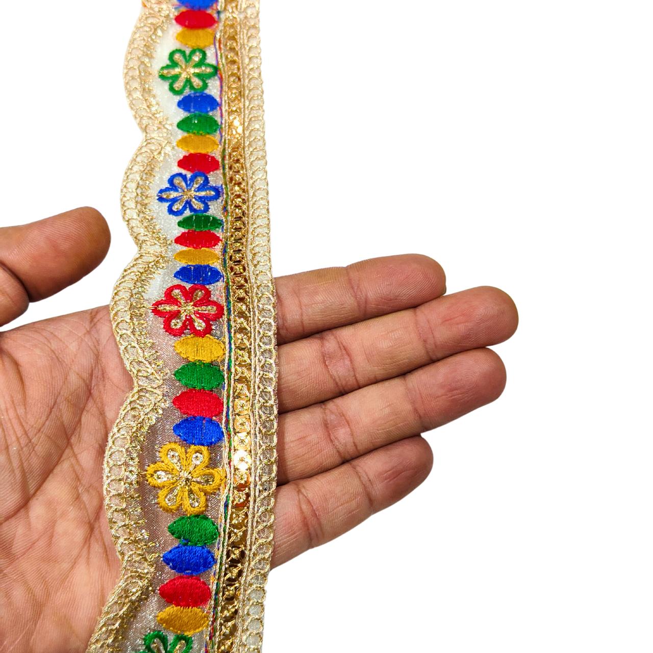 Floral Multicolor Embroidery Lace