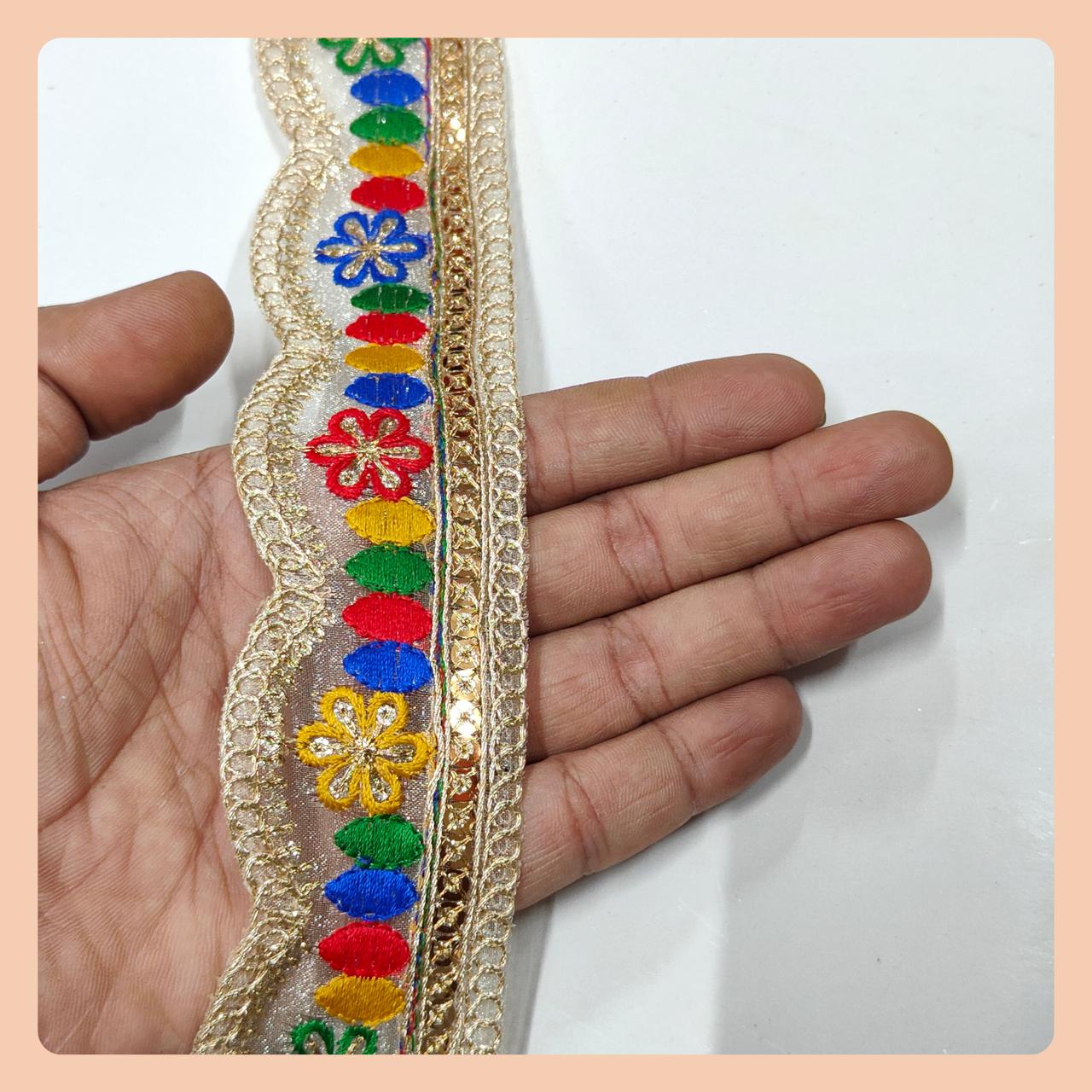 Floral Multicolor Embroidery Lace