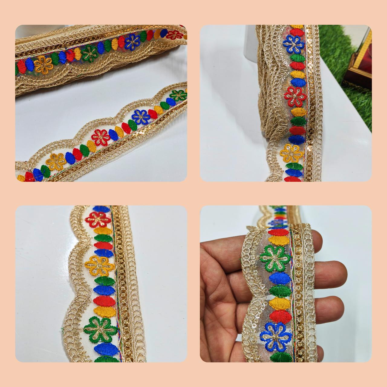 Floral Multicolor Embroidery Lace