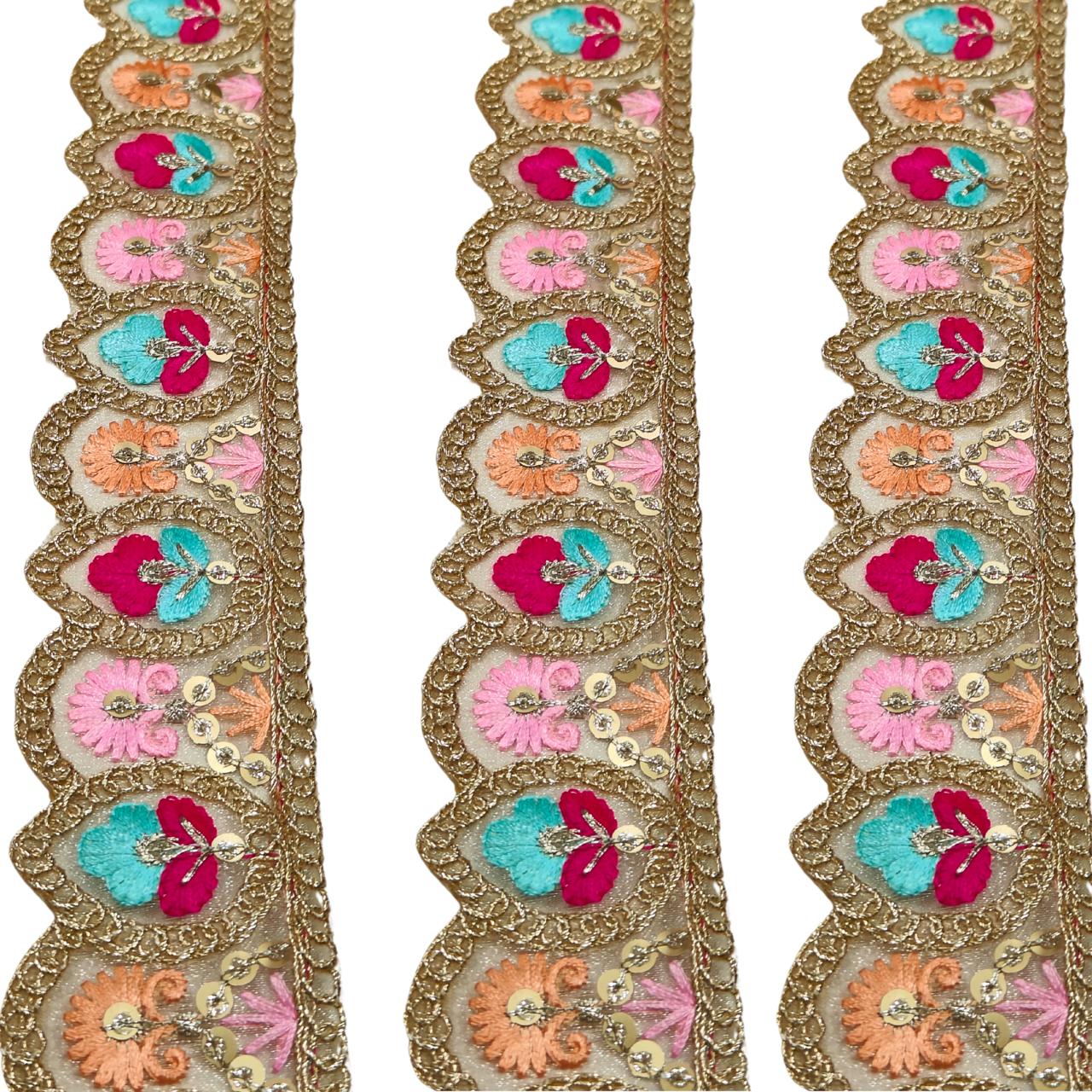 Multicolor Border Lace for Sarees