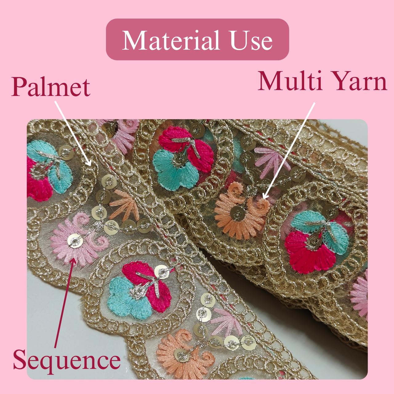 Multicolor Border Lace for Sarees