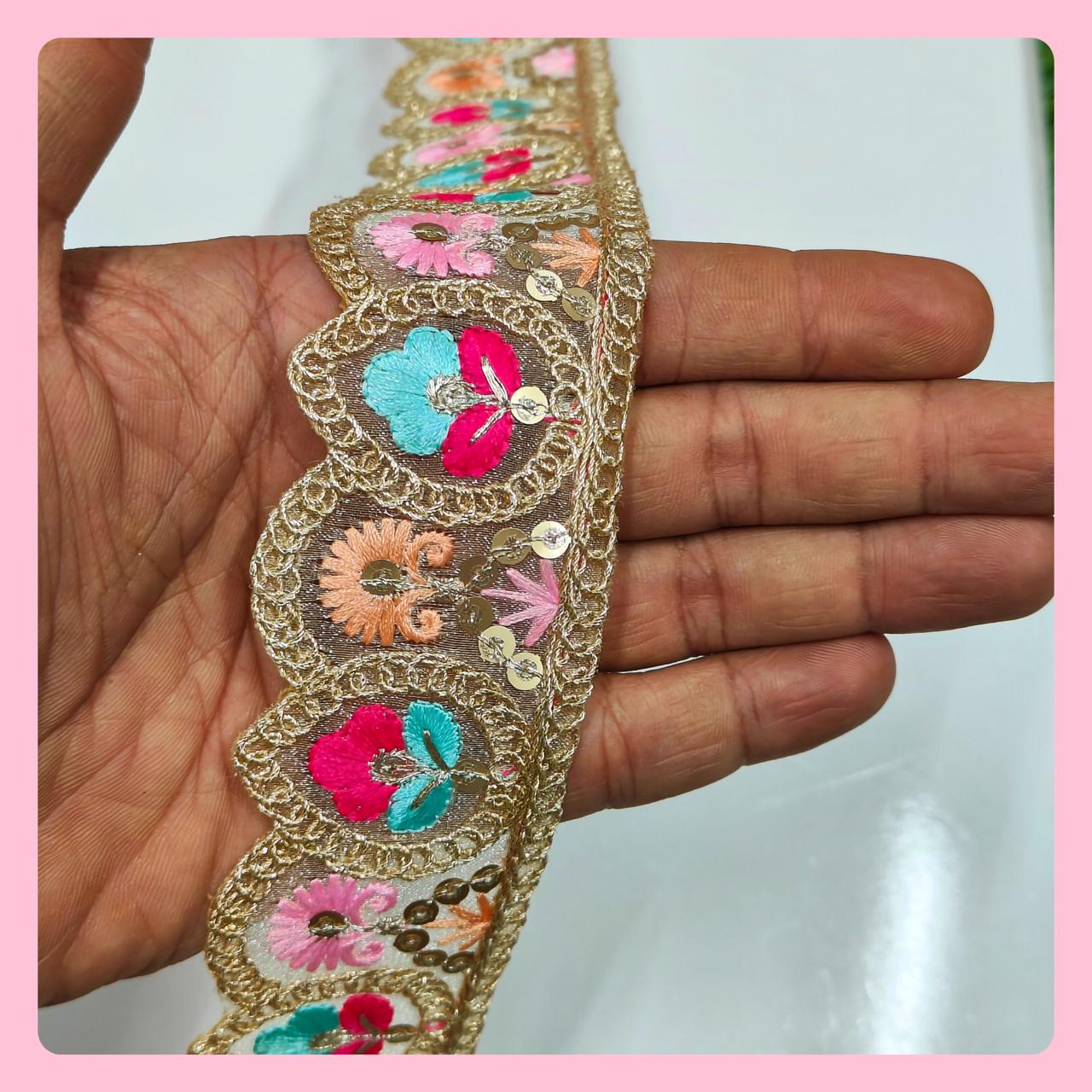 Multicolor Border Lace for Sarees