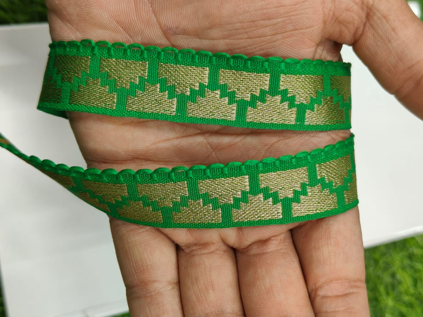 New Green Color Lace In 0.75 Inch Size And 9 Meters Length. - Image 4