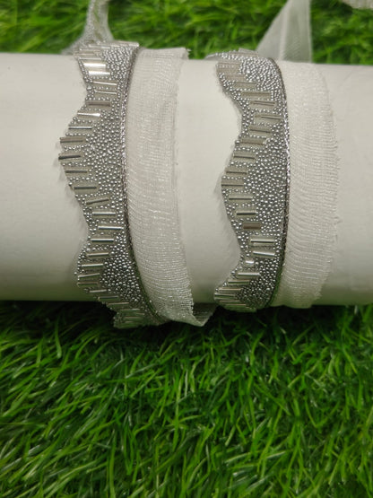 New Lace In Silver Color With Valkatdana 9 Meters. - Image 2