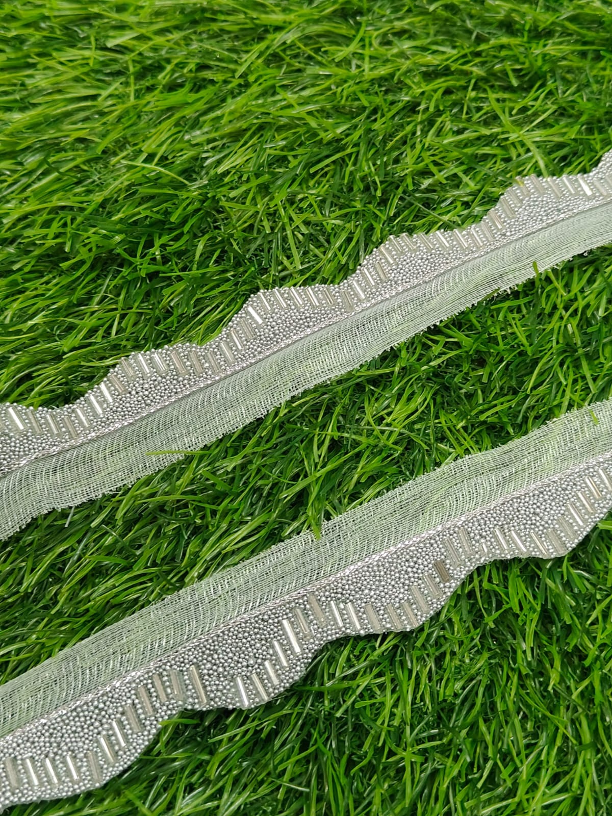 New Lace In Silver Color With Valkatdana 9 Meters. - Image 3