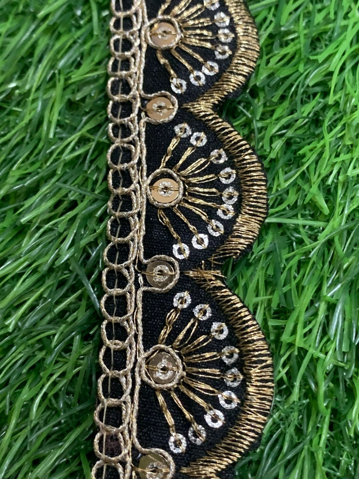 New Lace In Black Color In 1 Inch Size And 9 Meters Length Embroidery Lace. - Image 1