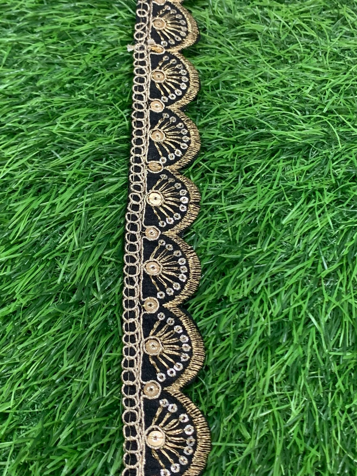 New Lace In Black Color In 1 Inch Size And 9 Meters Length Embroidery Lace. - Image 2