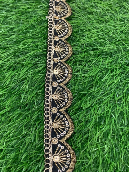 New Lace In Black Color In 1 Inch Size And 9 Meters Length Embroidery Lace. - Image 2