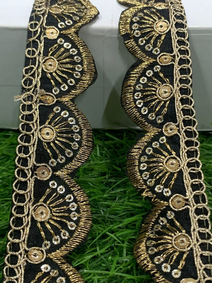 New Lace In Black Color In 1 Inch Size And 9 Meters Length Embroidery Lace. - Image 6